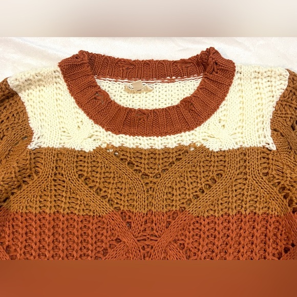 Hem & Thread Striped Multicolor Women's Fall Autumn Cozy Sweater Size Large - Picture 5 of 16